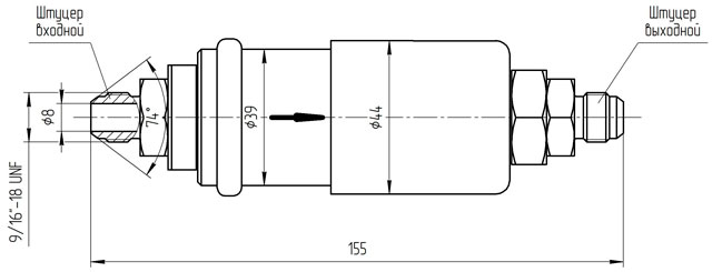 Габаритный чертеж муфты разрывной МР 6-200-12